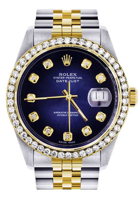 gold rolex blue dial